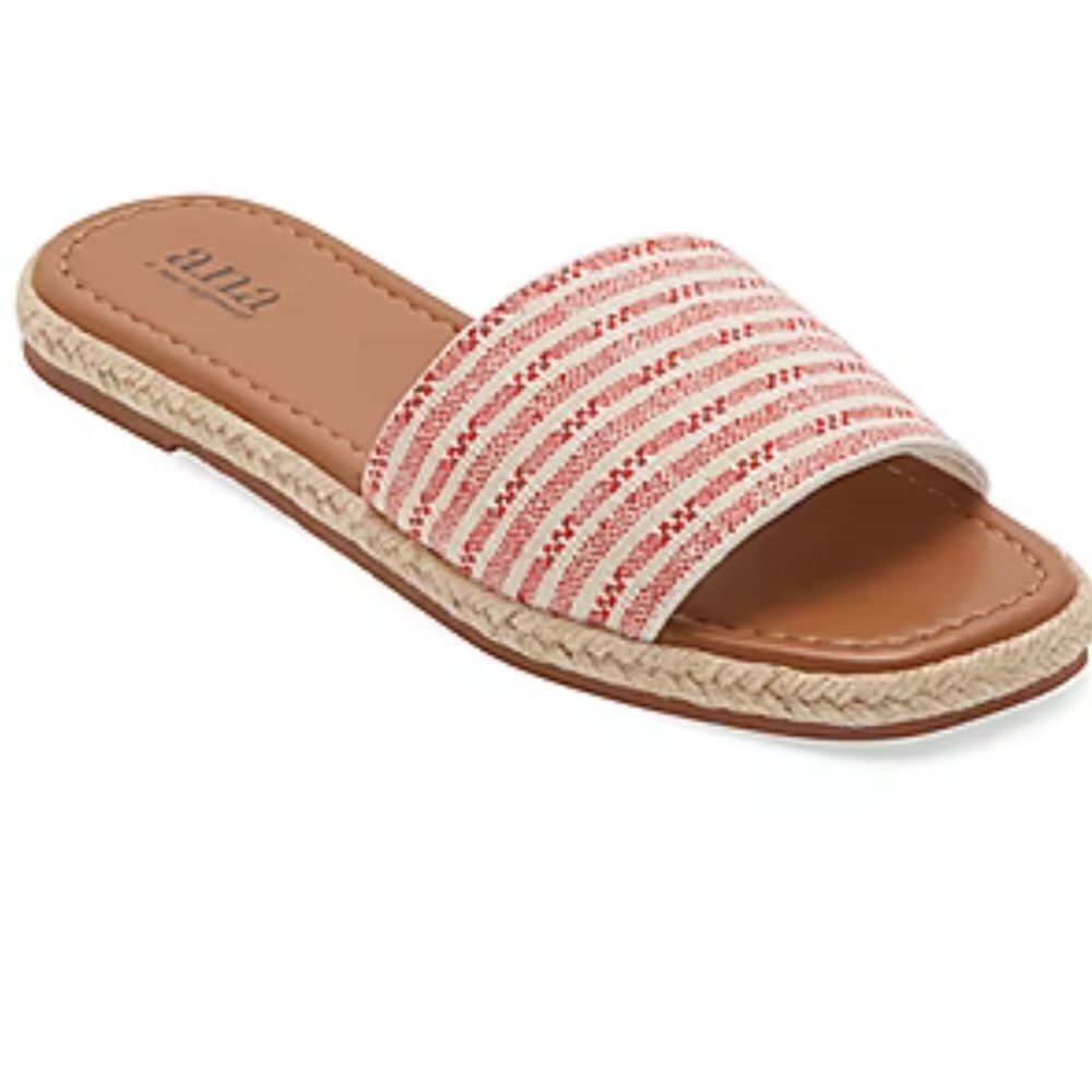 flat band sandals tan red and white size 7 - Picture 5 of 6